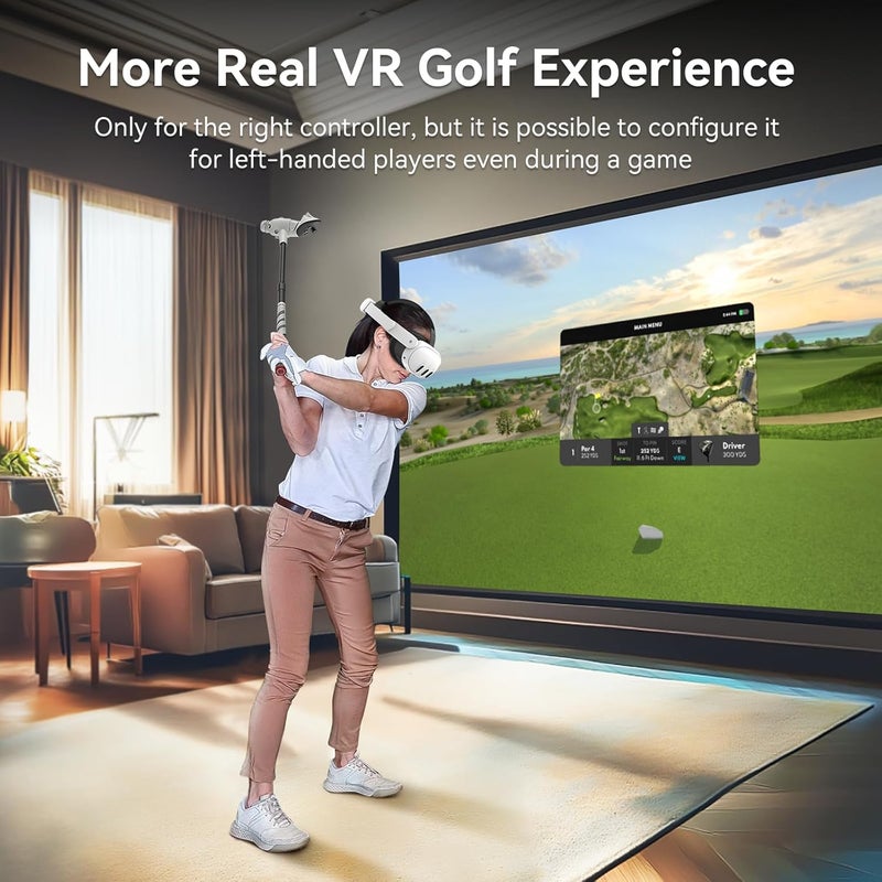 AMVR Golf Club Attachment Compatible with Meta/Oculus Quest 3S/Quest 3, Non-Slip VR Golf Handle Grip for Golf (Adjustable Golf Club) - Image 2